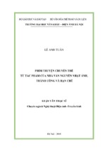 Phim truyện chuyển thể từ tác phẩm của nhà văn nguyễn nhật ánh, thành công và hạn chế