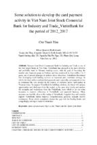 Some solution to develop the card payment activity in viet nam joint stock comercial bank for industry and trade_vietinbank for the period of 2012_2017