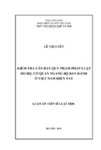 Kiểm tra văn bản quy phạm pháp luật do bộ, cơ quan ngang bộ ban hành ở việt nam hiện nay