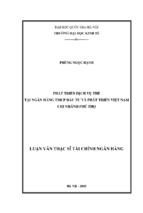 Phát triển dịch vụ thẻ tại ngân hàng tmcp đầu tư và phát triển việt nam chi nhánh phú thọ