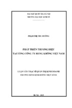 Phát triển thương hiệu tại tổng công ty hàng không việt nam