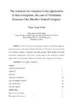 The solutions for valuation in the equitization of state enterprises, the case of vietinbank insurance one member limited company