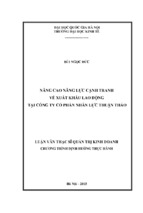 Nâng cao năng lực cạnh tranh về xuất khẩu lao động tạị công ty cổ phần nhân lựcthuận thảo