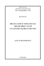 Hiệu quả kinh tế trong đào tạo theo hệ thống tín chỉ của giáo dục đại học ở việt nam