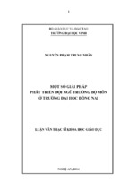 Một số giải pháp phát triển đội ngũ trưởng bộ môn ở trường đại học đồng nai