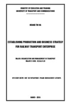 Establishing production and business strategy  for railway transport enterprise