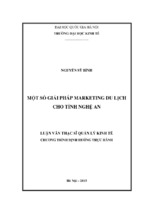 Một số giải pháp marketing du lịch cho tỉnh nghệ an