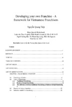 Developing your own franchise   a framework for vietnamese franchisors