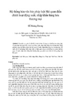 Hệ thống hóa văn bản pháp luật hải quan điều chỉnh hoạt động xuất, nhập khẩu hàng hóa thương mại