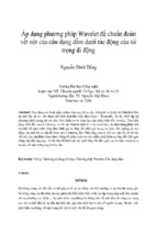 áp dụng phương pháp wavelet để chuẩn đoán vết nứt của cầu dạng dầm dưới tác động của tải trọng di động