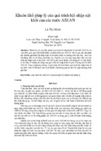 Khuôn khổ pháp lý của quá trình hội nhập nội khối của các nước asean