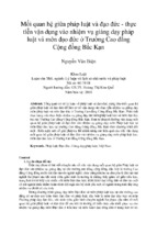 Mối quan hệ giữa pháp luật và đạo đức   thực tiễn vận dụng vào nhiệm vụ giảng dạy pháp luật và môn đạo đức ở trường cao đẳng cộng đồng bắc kạn