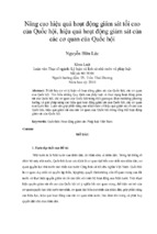 Nâng cao hiệu quả hoạt động giám sát tối cao của quốc hội, hiệu quả hoạt động giám sát của các cơ quan của quốc hội