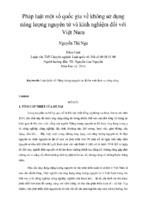 Pháp luật một số quốc gia về không sử dụng năng lượng nguyên tử và kinh nghiệm đối với việt nam