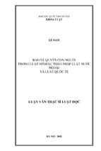 Bảo vệ quyền con người trong luật hình sự theo pháp luật nước ngoài và luật quốc tế