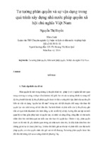 Tư tưởng phân quyền và sự vận dụng trong quá trình xây dựng nhà nước pháp quyền xã hội chủ nghĩa việt nam