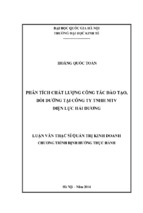 Phân tích chất lượng công tác đào tạo, bồi dưỡng tại công ty tnhh mtv điện lực hải dương