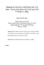 đánh giá tác động đầu tư quỹ thách thức việt nam trường hợp nghiên cứu chuỗi giá trị bò h’mong cao bằng