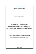 đánh giá mức độ hài lòng của sinh viên khối ngành kinh tế tạitrường đại học công nghiệp hà nội