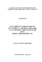 Quan điểm của phranxi bêcơn về vai trò của tri thức khoa học và vấn đề phát triển kinh tế tri thức trong thời đại hiện nay