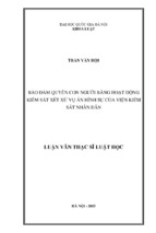 Bảo đảm quyền con người bằng hoạt động kiểm sát xét xử vụ án hình sự của việm kiểm sát nhân dân