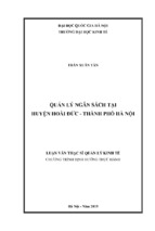 Quản lý ngân sách tại huyện hoài đức   thành phố hà nội