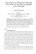 địa vị pháp lý của chính phủ theo hiến pháp 1992 (sửa đổi, bổ sung 2001) xu hướng phát triển và hoàn thiện