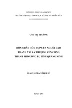 Hôn nhân hỗn hợp của người dao thanh y ở xã thượng yên công, thành phố uông bí, tỉnh quảng ninh