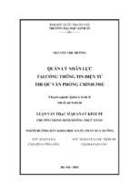 Quản lý nhân lực tại cổng thông tin điện tử thuộc văn phòng chính phủ