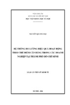 Hệ thống đo lường hiệu quả hoạt động theo thẻ điểm cân bằng trong các doanh nghiệp tại thành phố hồ chí minh