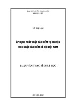 áp dụng pháp luật bảo hiểm tự nguyện theo luật bảo hiểm xã hội việt nam