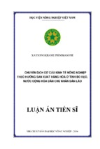 Chuyển dịch cơ cấu kinh tế nông nghiệp theo hướng sản xuất hàng hóa ở tỉnh bo kẹo, nước cộng hòa dân chủ nhân dân lào