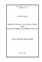 Tình tiết xúi giục người chưa thành niên phạm tội trong luật hình sự việt nam