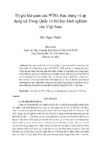 Trị giá hải quan của wto, thực trạng và áp dụng tại trung quốc và bài học kinh nghiệm cho việt nam