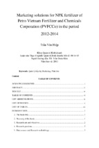 Marketing solutions for npk fertilizer of petro vietnam fertilizer and chemicals corporation (pvfcco) in the period 2012 2014