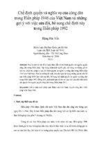 Chế định quyền và nghĩa vụ của công dân trong hiến pháp 1946 của việt nam và những gợi ý với việc sửa đổi, bổ sung chế định này trong hiến pháp 1992