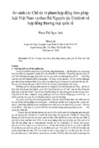 So sánh các chế tài vi phạm hợp đồng theo pháp luật việt nam và theo bộ nguyên tắc unidroit về hợp đồng thương mại quốc tế