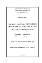 Phát triển làng nghề truyền thống theo hướng bền vững trên địa bàn huyện ý yên, tỉnh nam định