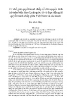 Cơ chế giải quyết tranh chấp về chủ quyền lãnh thổ trên biển theo luật quốc tế và thực tiễn giải quyết tranh chấp giữa việt nam và các nước