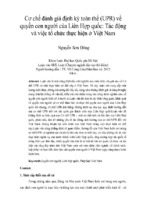 Cơ chế đánh giá định kỳ toàn thể (upr) về quyền con người của liên hợp quốc tác động và việc tổ chức thực hiện ở việt nam