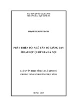 Phát triển đội ngũ cán bộ giảng dạy ở đại học quốc gia hà nội