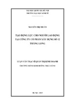 Tạo động lực cho người lao động tại công ty cổ phần xây dựng số 12 thăng long