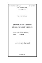 Quản trị rủi ro tài chính của doanh nghiệp việt nam