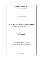 Tái cấu trúc tổng công ty dung dịch khoan và hóa phẩm dầu khí   ctcp  luận văn ths. kinh doanh và quản lý