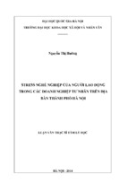 Stress nghề nghiệp của người lao động trong các doanh nghiệp tư nhân trên địa bàn thành phố hà nội