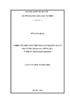 Nghiên cứu khả năng tiếp nhận gen gmglp1 vào cây đậu tương (glycine max) thông qua vi khuẩn agrobacterium tumefaciens