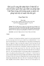 Giải quyết xung đột pháp luật về thừa kế có yếu tố nƣớc ngoài theo quy định của pháp luật việt nam trong mối tƣơng quan so sánh với pháp luật một số nƣớc trên thế giới