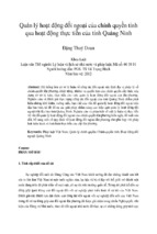 Quản lý hoạt động đối ngoại của chính quyền tỉnh qua hoạt động thực tiễn của tỉnh quảng ninh