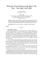 Pháp luật về hoàn thuế giá trị gia tăng ở việt nam   thực trạng và giải pháp