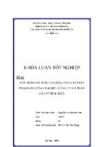 Xây dựng kế hoạch marketing cho sản phẩm gas công nghiệp   công ty cổ phần gas petrolimex